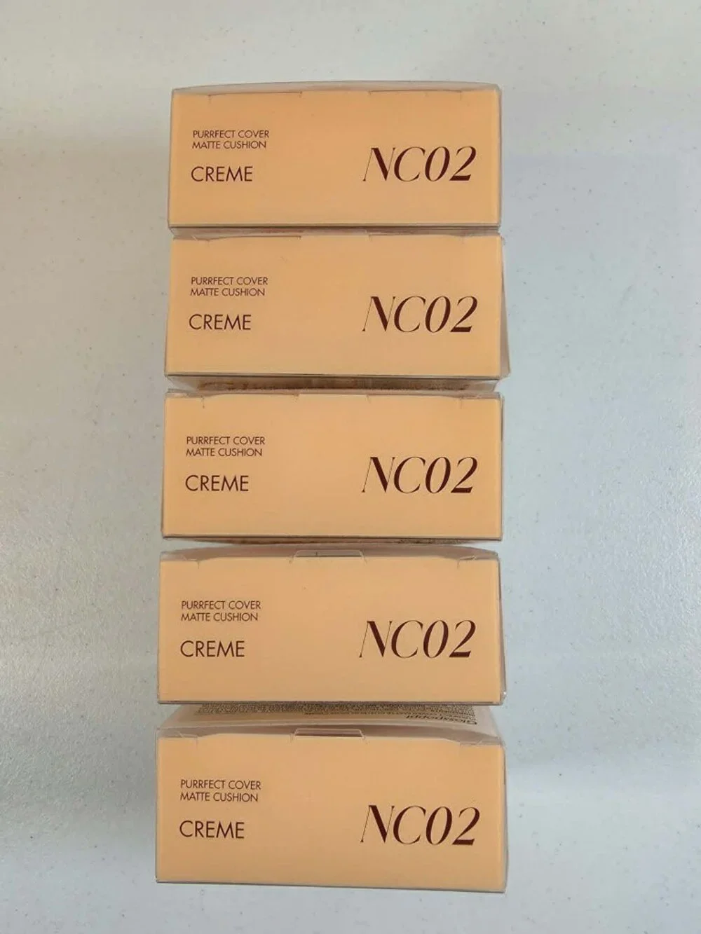 GLOSSPOPPI PURRFECT COVER MATTE CUSHION FOUNDATION CREME NC02 .29 oz. each (5)